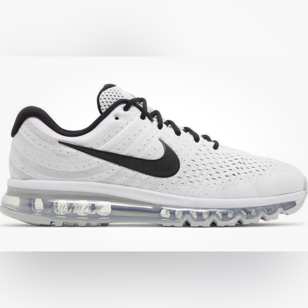 Nike White Pure Platinum Black Air Max Sneakers - Picture 2 of 12